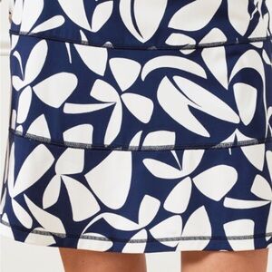 Talbots Navy and White Floral Skort